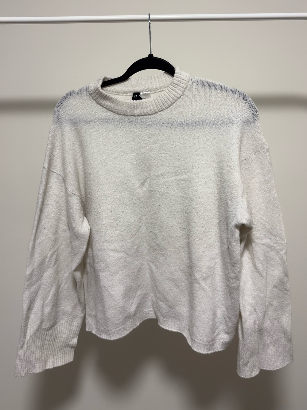 H&M Divided Cream Cozy Drop Shoulder Crewneck Sweater